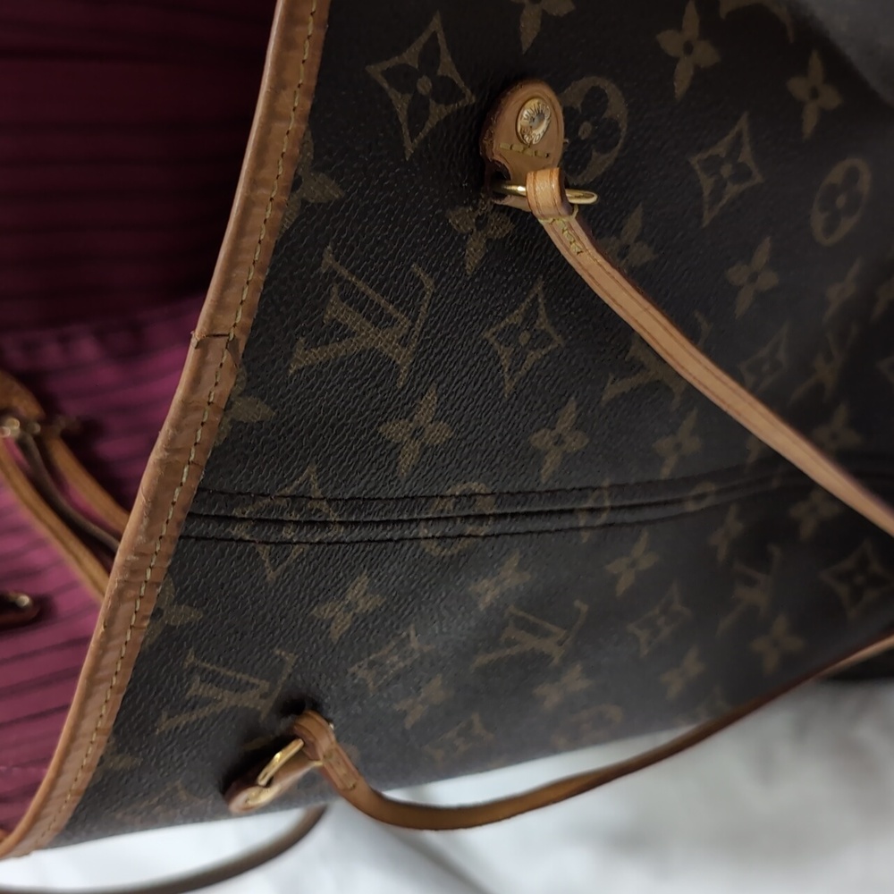 AUTHENTIC Louis Vuitton Neverfull Bag MM Hot Pink Lining Monogram - Picture 11 of 12